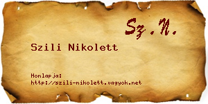 Szili Nikolett névjegykártya
