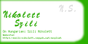 nikolett szili business card